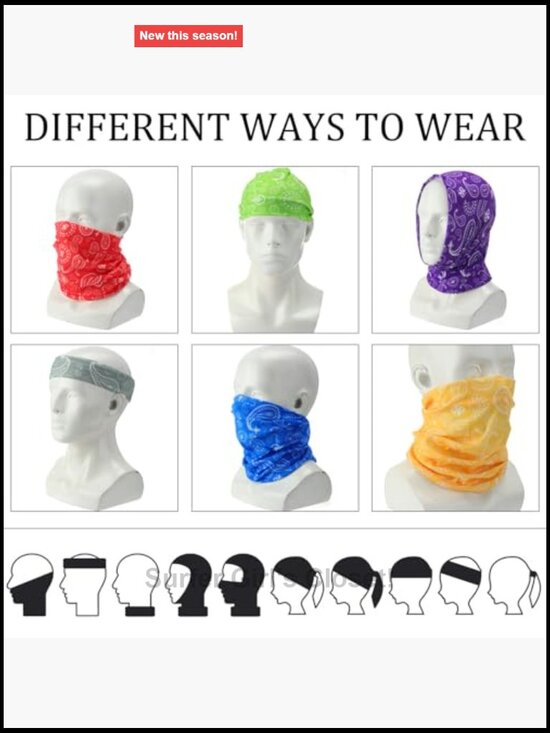 36 Pcs Paisley Bandanas Seamless Neck Gaiter Face Mask Headwear Sports Balaclava main image 6